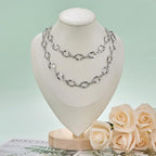 UMAOKANG 2 Yard Silver Chain for Jewelry Making Hollow Oval Chain Necklace Bracelet DIY Jewelry Supplies Findings - color: Silver Hollow Oval