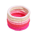 KIFEDSLJ Surfer Clay Bead Bracelets Elastic Colorful Polymer Beaded Stackable Stretch Bracelet Bohemia Aesthetic Summer Beach Jewelry for Women - color: pink