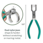 The Beadsmith Metal Bending Pliers – Pliers With Curved Nylon Jaws for Bracelet Shaping, 5.75 Inches, w/ Double-leaf Springs, Non-Marring - style: bracelet bending