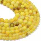 Yochus 50pcs 8mm Yellow Persian Jade Energy Healing Round Bulk Gemstone Beads for Jewelry Making Bracelet Necklace Earring DIY - color: yellow, size: 8mm