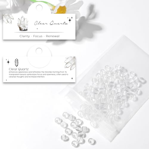 Raicegs 100pcs 6mm Clear Quartz Beads Natural Gemstone Beads Round Loose Beads for Jewelry Making DIY Bracelets Necklace - color: Clear Quartz, size: 6mm Round