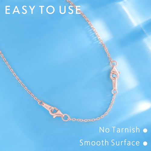 VANBARIS Rose Gold Necklace Extender Rose Gold Durable Necklace Extender, 925 Sterling Silver Chain for Bracelet Anklet, 2 Piece Set 4" 6" Inches - color: RoseGold, size: 4 6 inch