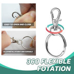 68PCS Swivel Snap Hooks with Key Rings, Metal Lobster Claw Clasp, 34PCS Keychains Clips Hooks and 34PCS Key Chain Rings, Silver - color: silver