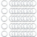 Carabiner Clip 48Pcs White Metal Key Ring Clip Circle Keychain Rings Bulk Spring O Ring Round Cute Carabiner Spring Snap Hook Key Chain Clips for DIY Keychain Bag Charm Handbag Purse Dog - color: White