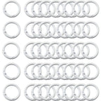 Carabiner Clip 48Pcs White Metal Key Ring Clip Circle Keychain Rings Bulk Spring O Ring Round Cute Carabiner Spring Snap Hook Key Chain Clips for DIY Keychain Bag Charm Handbag Purse Dog - color: White