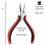 The Beadsmith Flat Nose Pliers, 5 inches (127mm) with Polished Steel Head, Ergonomic Comfort Grip Handle with Double-Leaf Spring