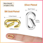4 PCS 18K Gold Plated Carabiner Clasps and Closures and 4 PCS Silvery Claps for Jewelry Making Bracelet Necklace Oval Connector - color: 4 Golden+4 Silvery