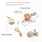 Zpsolution 12 Pieces Locking Magnetic Clasps Rose Jewelry Magnetic Clasp Necklace Lobster Clasp Closures for Jewelry Necklace Bracelet - color: 12 Glod