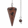 Justinstones Natural Mahogany Obsidian Gemstone Rock Crystal Hexagonal Pointed Reiki Chakra Pendant Pendulum - color: Mahogany Obsidian