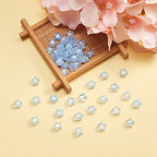 UR URLIFEHALL 100 Pcs Light Sky Blue Spray Painted Glass Star Beads for Earring Bracelet Necklace Jewelry DIY Craft Making - color: 100pcs-8x8.5x4mm-light sky blue star glass beads