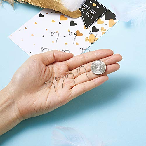 KISSITTY 300-Piece Hypoallergenic 316 Stainless Steel French Hook Ball Dot Ear Wires 22x12x2mm Dangle Earring Findings for DIY Jewelry Making