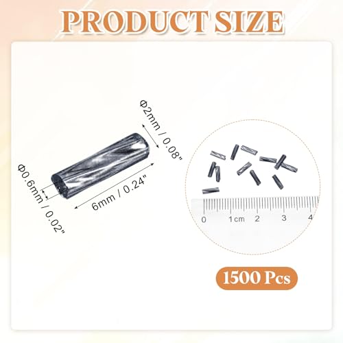 uxcell 1500Pcs Glass Bugle Seed Beads, 6x2mm Mini Long Tube Seed Beads Tube Loose Glass Seed Spacer Bead for DIY Earring Bracelets Necklace Jewelry Making Embroidery, Gun Grey - color: Gun Grey