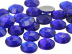 25mm Blue Sapphire Dark Flat Back Round Acrylic Rhinestones Plastic Circle Gems for Costume Making Cosplay Jewels Pro Grade Embelishments - 20 Pieces (Sapphire Dark) - color: Sapphire Dark