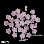 Songxi 60pcs 6mm Pink Crystal Plum Blossom Natural Stone Beads for Jewelry Making, Smooth Loose Flower Shape Gemstone Beads for Bracelets Necklace Earrings Making Supplies ﻿ - color: Pink Crystal
