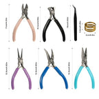 5-Piece Professional Jewelry Pliers Set for Wire Crafting & Repair ： Includes Chain Nose, Round Nose, Bent Nose, Needle Nose & Wire Cutters - style: 5-pcs