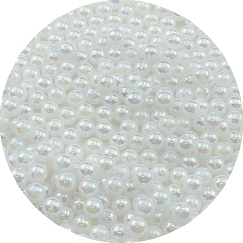 300pcs 8mm Acrylic Round Beads AB Colors Spacer Beads with Hole for DIY Bracelet Necklace Jewelry Making Supplies Handmade Craft(Jelly White AB) - color: Jelly White AB, size: 8mm