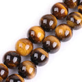 GEM-Inside Natural 18mm Large Tiger Eye Gemstone Loose Beads Round Crystal Energy Stone Power for Jewelry Making 15'' - color: Yellow Tiger Eye, size: 18mm