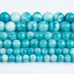 45pcs 8mm Natural Stone Beads Larimar Blue Stone Round Loose Beads for Jewelry Making DIY Bracelets Necklace - color: Larimar, size: 8mm