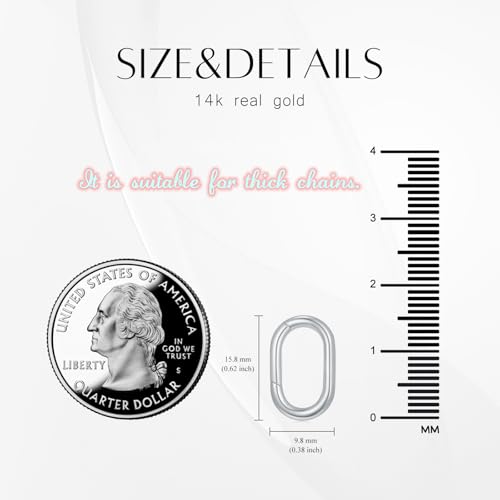 14K Gold Jewelry Clasp Necklace Extender Clasp Bracelet Extension Connector for DIY Necklace Bracelet Anklet Jewelry Making (Style 3-White) - size: Style 3-White