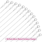 PAXCOO 30 Pack Necklace Chain Silver Plated Necklace Snake Chains Bulk for Jewelry Making, 1.2 mm (18 Inches) - size: 18 Inches