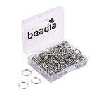 BEADIA Open Jump Rings Platinum 0.9x10mm 200pcs for DIY Jewelry Making Supplies - color: Platinum, size: 0.9*10mm