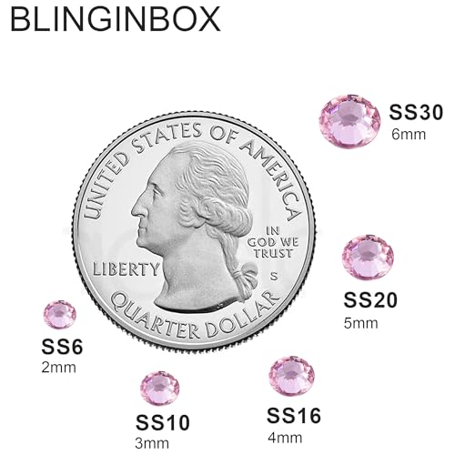 Blinginbox 50000pcs Flatback Rhinestones,Resin Non Hotfix Rhinestones Large Quantity Wholesale for Crafts DIY Creative Design,Clothes,Makeup,Nail Art (2mm=0.08",Lt.Pink) - color: Lt.Pink, size: 2mm=0.08"