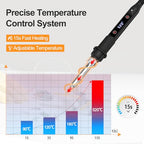 Soldering Iron Kit 80W LED Soldering Gun Adjustable Temp 356-968℉ 15s Fast Heating Electronics Welding Tools Precision Repair with Solder Wire, 5 Soldering Tips, Desoldering Pump, Stand, Tweezers