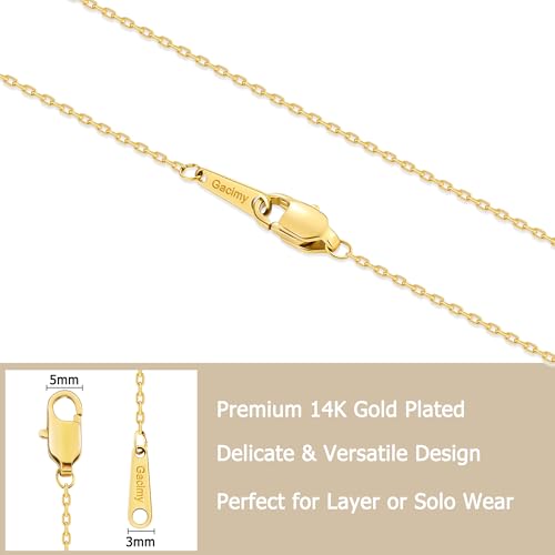 Gacimy Chain Necklace for Women, 14K Gold Plated/Silver Tone Cable Chain for Women, 1.1/1.3mm Thin Dainty Necklace Chains 16-24 Inch - size: 20 Inches, style: 1.3mm Gold