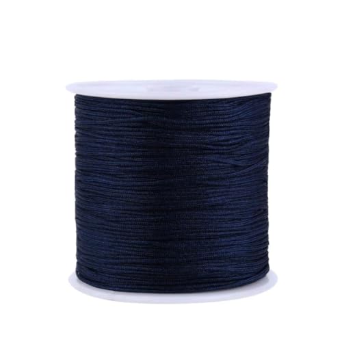0.8mm 110Yards Nylon String Cord Braided Beading Thread for DIY Crafts Friendship Bracelets Pendant Chinese Lucky Knotting Macrame Necklaces,Jewelry Making (Navy Blue) - color: Navy Blue, size: 0.8MM