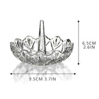 H&D HYALINE & DORA Clear Crystal Ring Holder, Glass Jewelry Dish, Display for Wedding, Wavy Shape Gift for Mom, Wife, Girl - color: Clear