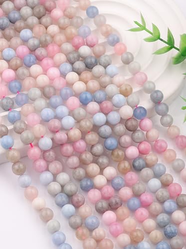 Natural Stone Beads 8mm Polished Round Smooth Gemstone Beads for Jewelry Making Supplies 15 Inch(45 Beads) (Morgan) - color: Morgan-45pcs