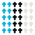 60 Pcs Turquoise Cross Beads Turquoise Stone Beads Small Cross Bead Charms Turquoise White Black Cross Crucifix Spacer Beads for Easter Holiday Bracelet Necklace Jewelry Making - color: Black/White/Blue