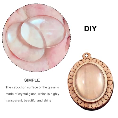 Koliva Oval Cabochons 30x40MM Clear Glass Cabochon 50PCS Transparent Glass Cabochons with Flat Backs Glass Dome for DIY Crafts Photo Pendant Jewelry Making (30x40MM,50PCS) - size: 30x40MM,50PCS