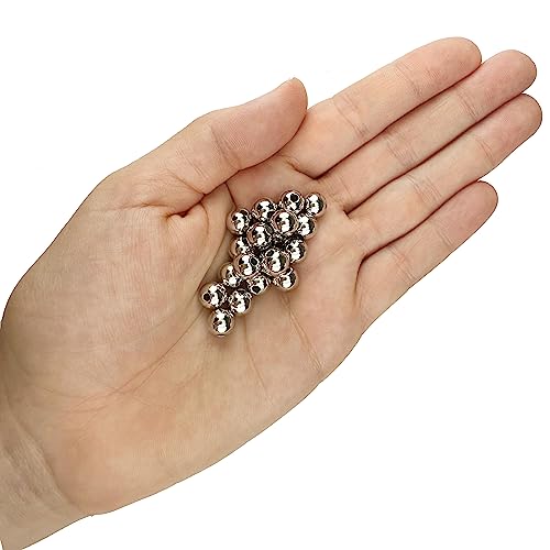 500 Round Silver Acrylic Beads 8mm Diameter with 2mm Hole - color: Silver, size: 8mm