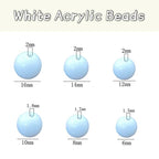 400 Pcs White Acrylic Round Loose Beads with 1.7mm Hole, 8mm Bulk Beads Acrylic Small Beads for Bracelets Necklaces Earring Making Supplies - color: White, size: 8mm - 400Pcs