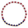 Beaded Baseball Necklace | Adjustable Sports Rope Chain with Baseball Cross Charm - Great Baseball Drip Gift for Players and Fans - color: a-US flag