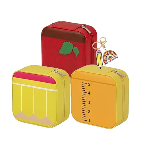 Teacher Jewelry Box, Teacher Appreciation Gifts Mini Jewelry Travel Case, Necklace Earring Ring Display Holder, Birthday Retirement Graduation Thank You Leather Storage for Teachers (A5) - color: A5