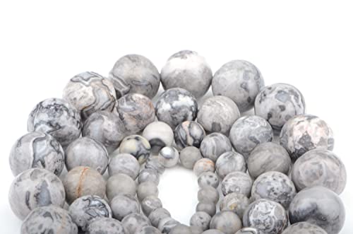 Bymitel 90 pcs Natural Genuine Real Round Loose Stone Beads Gemstone Spacers for Charm DIY Jewelry Making 15.5" per Strand 4mm (Map Jasper, 4mm) - color: Map Jasper, size: 4mm