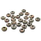SUNYIK Zebra Jasper Large Hole (5mm) Rondelle Loose Charms European Bead fits Bracelet,Jewelry Makings Pack of 20 - color: Grey&Green-Zebra Jasper, size: 14x8mm