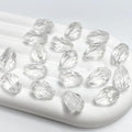 80 PCS 8x12mm Teardrop Crystal Glass Beads Faceted Shape Vertical Hole Loose Glass Beads DIY Handcrafte Bracelet Necklace Earring Jewelry Making(Transparent) - color: Transparent, size: 8x12mm