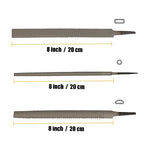 TARIST 3-Piece 8" Wood Rasp File Set, Includes Flat/Half-Round/Round. For Woodworking & Sharping Wood - style: Wood File - 3 pcs