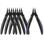 5 Inch Flush Cutters, 5 Pack Micro Wire Cutters, Sharp Zip Tie Cutter, Precision Wire Cutters for Crafting, Jewelry Making, Plastic Models, 3D Print, Electronics, Floral - color: Black ( 5 Pack )
