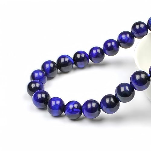 MJDCB Stone Beads 6mm 60pcs Round Sapphire Blue Tiger's Eye Loose Gemstone Bead Charms for Jewelry Making Bracelet Necklace Earring Pendant - color: Sapphire Blue Tiger's Eye, size: 6mm