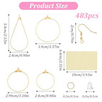 483Pcs Earring Making Kit, Earring Making Supplies with Beading Hoop Earrings Finding Component Accessories, Earrings Hooks, Jump Rings for Jewelry Make DIY Craft Christmas