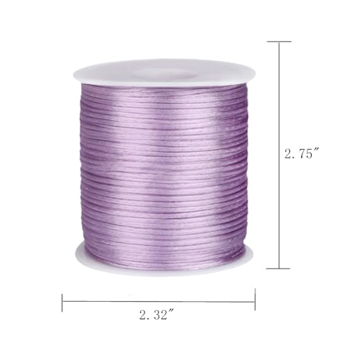 1.5mm Nylon Satin Cord Thread Beading String for Macrame Bracelets,Necklaces,Chinese Knotting,Pendant,Jewelry Making 109 Yards (Light Purple) - color: Light Purple, size: 1.5mm