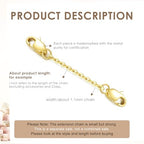 10K Yellow Gold 1"/2"/3" Necklace Extender Chain with Double Clasps, 10K Gold Necklace Extender Bracelet Anklet Extension Chain, Bracelet Extender 10K Gold - size: 1inch, style: Style 2