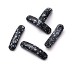5PCS Natural Snowflake Stone Rectangle Curved Beads Gemstone Pendants Connectors for DIY Bracelet Neclace Jewelry Making - color: Snowflake