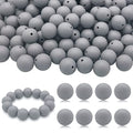 DIYOMR 100Pcs 15mm Dark Grey Round Silicone Beads for Jewelry Making - color: Dark Grey, size: 15mm