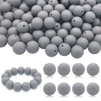 DIYOMR 100Pcs 15mm Dark Grey Round Silicone Beads for Jewelry Making - color: Dark Grey, size: 15mm