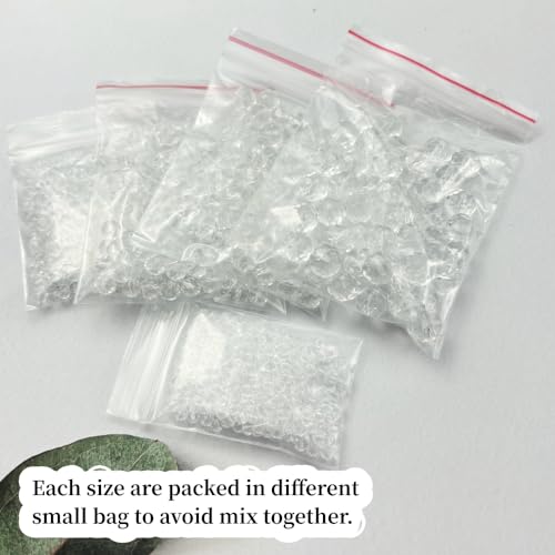 600pcs Crystal Glass Beads 3mm 4mm 6mm 8mm 10mm Rondelle Faceted Crystal Beads Spacer Beads for Necklace Bracelet Earrings DIY Jewelry Crafts Making Supplies(Clear) - color: Clear